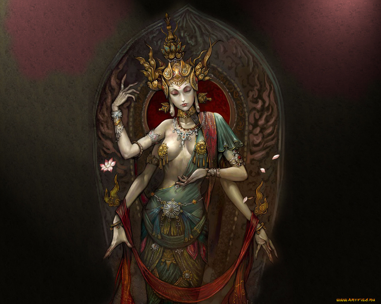 Многорукая богиня Кали арт